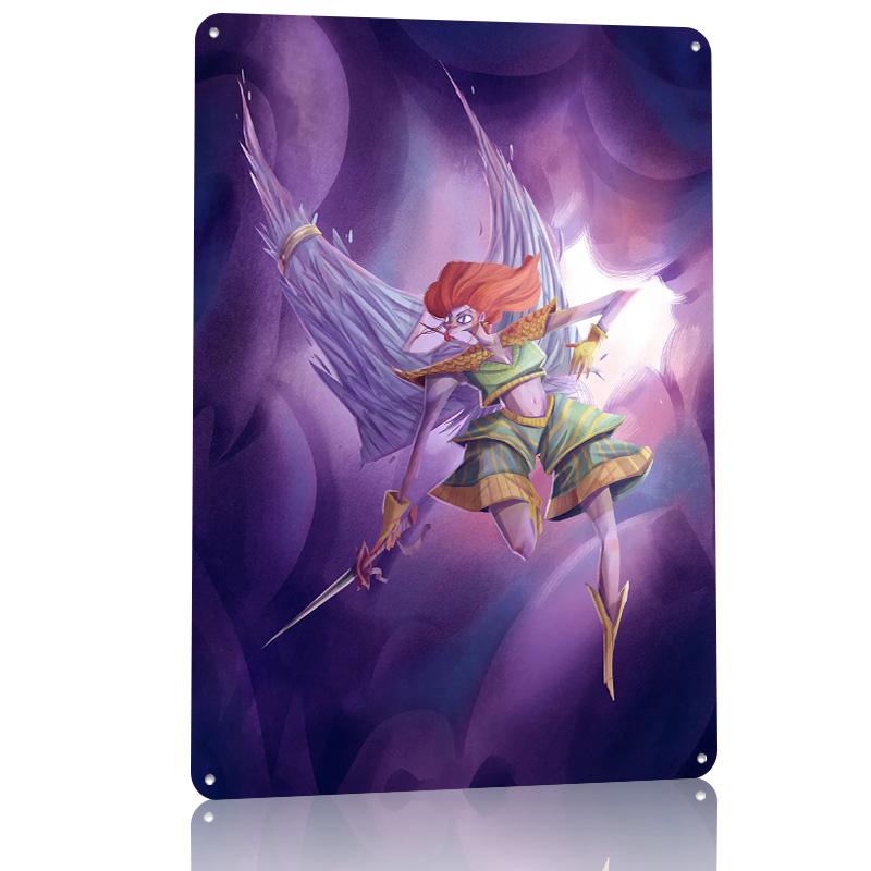 Knight Archangel Personalized D Textured Metal Poster Wall Art Tinplate Sign for Luxury Decoration Home Decorations Room Decor