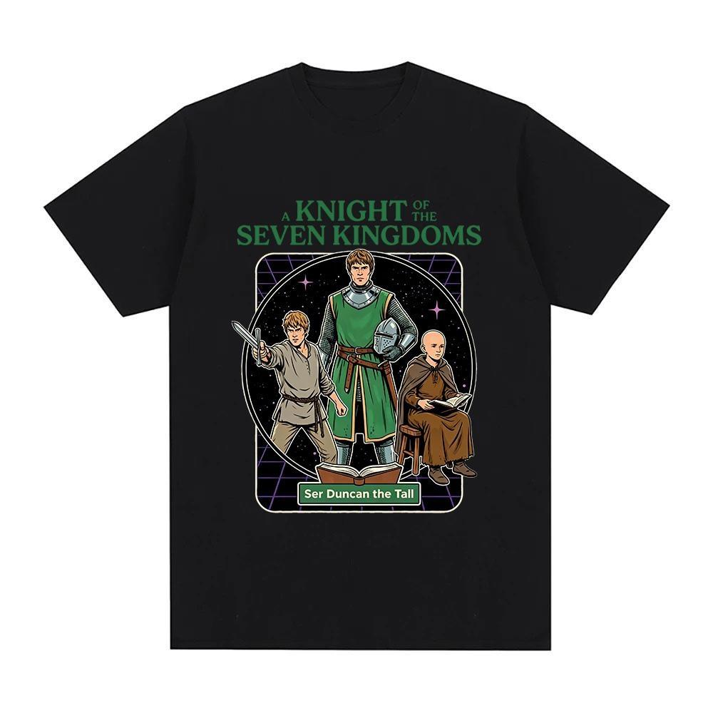 A Knight of The Seven Kingdoms T-Shirt Summer Casual T-Shirts Women_men Cotton T Shirt Short-Sleeve Round Neck Tee Graphic Printing Tshirt S чёрный