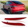 Rear Bumper Reflector Lamp Compatible for TESLA MODEL Y 2020-2024,Replacement Red Marker Lights Lens Left Driver Right Passenger Side Trim