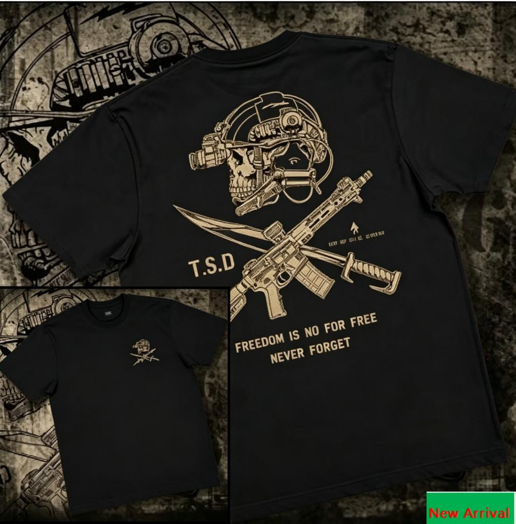 2026 Summer Vintage Military Skull Graphic Tee Cool Tactical Vibe Cotton Tshirt For Veterans And Collectors For Unisex And Unisex