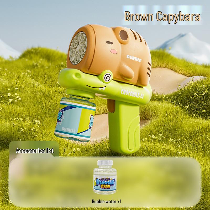 Little Yellow Duck Handheld Automatic Bubble Machine - Electric Light-Up Toy for Kids