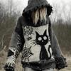 2025 European & American Cross-Border Halloween Loose Hooded Sweatshirt with 3D Print