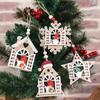 Santa Wooden House Faceless Pendant Pentagram Christmas Decorations  Party