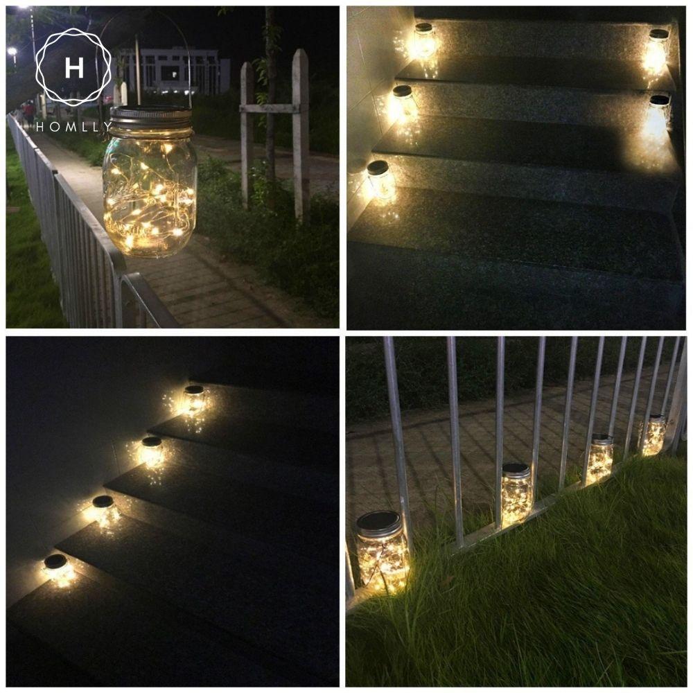 Homlly Solar Mason Jar Fairy LED Lights (X2 PCS)