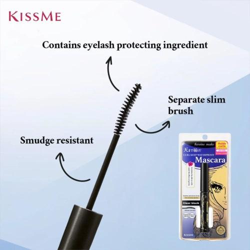Heroine Make Curl Keep Mascara Base WP 01 Clear Black 4.5g Curl Lasting Mascara Base Waterproof Formula Separate Slim Brush