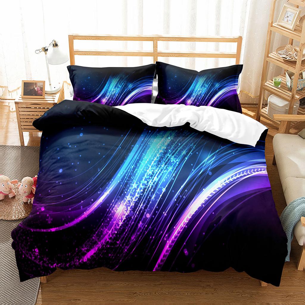 3D Abstract King Queen Duvet Cover Solid Geometry Bedding Set Rotate Three-dimensional Space 2/3pcs Polyester Soft Quilt Cover