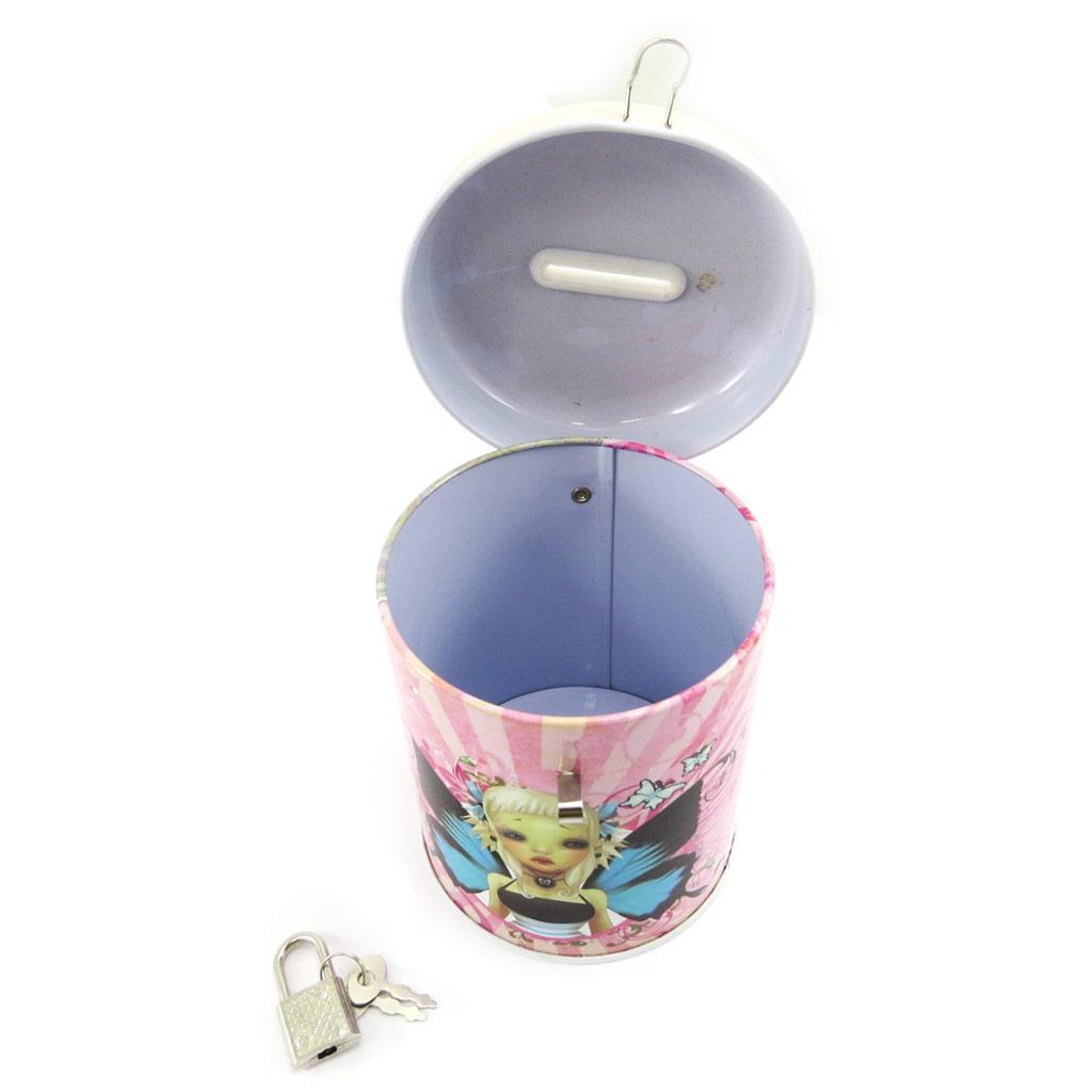 Les Trésors De Lily [L6878] - Pink 'Fairy Dreams' Metal Piggy Bank