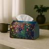 1pc Colorful Floral Tissue Box - Bright Abstract Flower Tissue Paper Holder for Car, Office - Decorative Napkin Holder, Rectangular Design Ideal for L
