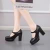 Spring & Autumn Round Toe Platform Chunky Heel Non-Slip Women's Shoes