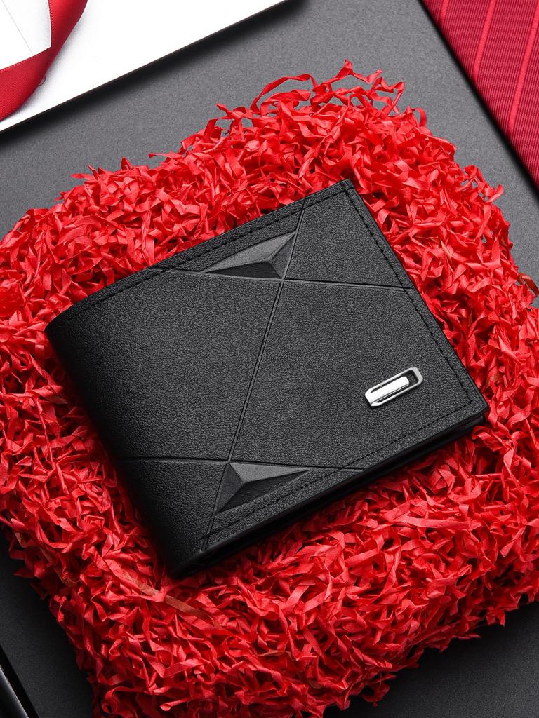 Men's Slim Leather Bi-Fold Wallet with Multi-Card Slots & Coin Pocket