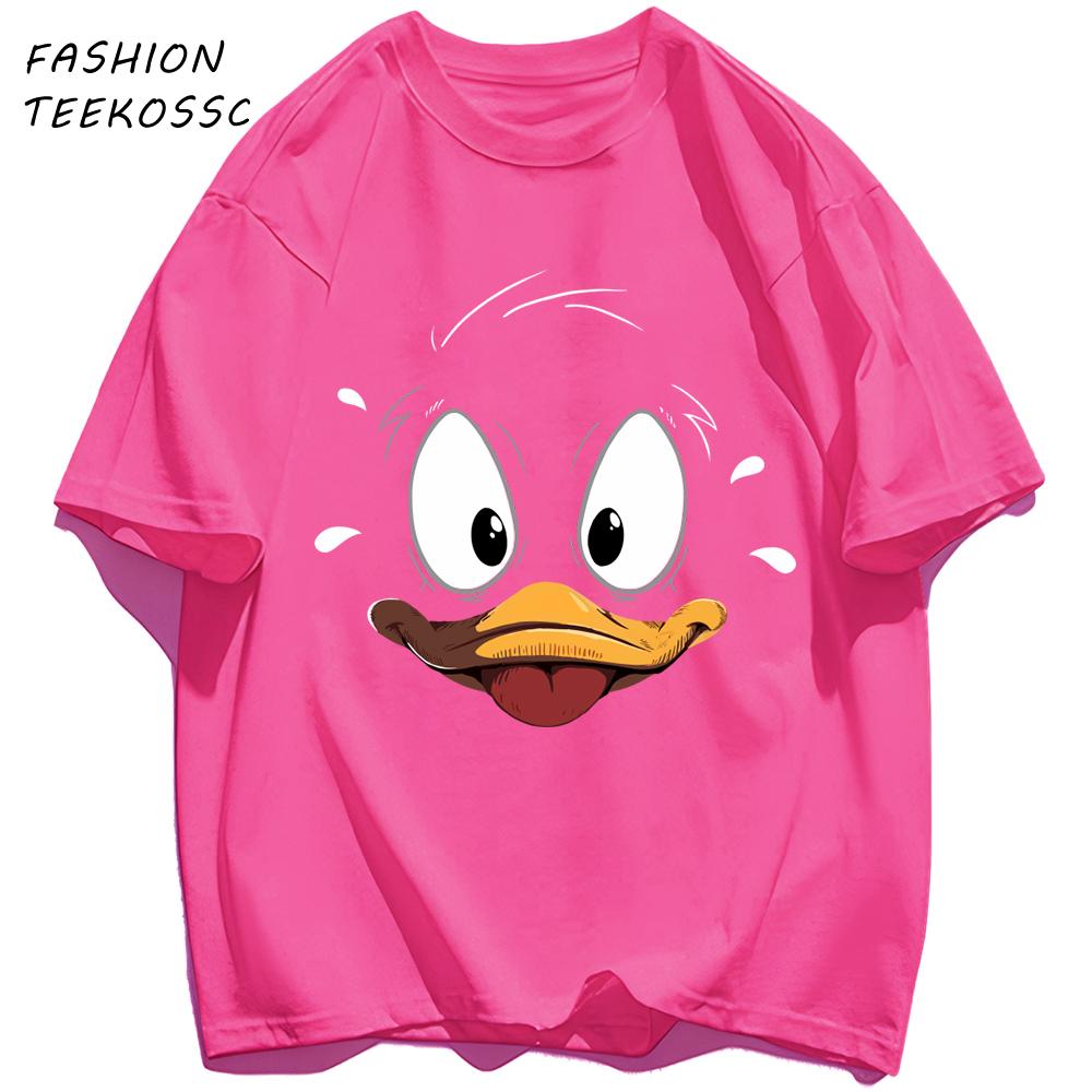 Cute Duck Is Very Nervous Print Men T Shirts Hip Hop ONeck TShirt Soft Cotton Male Sportswear Casual Comfortable Clothes
