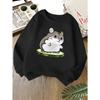 Kids Unisex Crewneck Sweatshirt, Cute Cartoon Hamster Cucumber Print Soft Fleece Long Sleeve Pullover For Boys Girls Over 4 Years Old