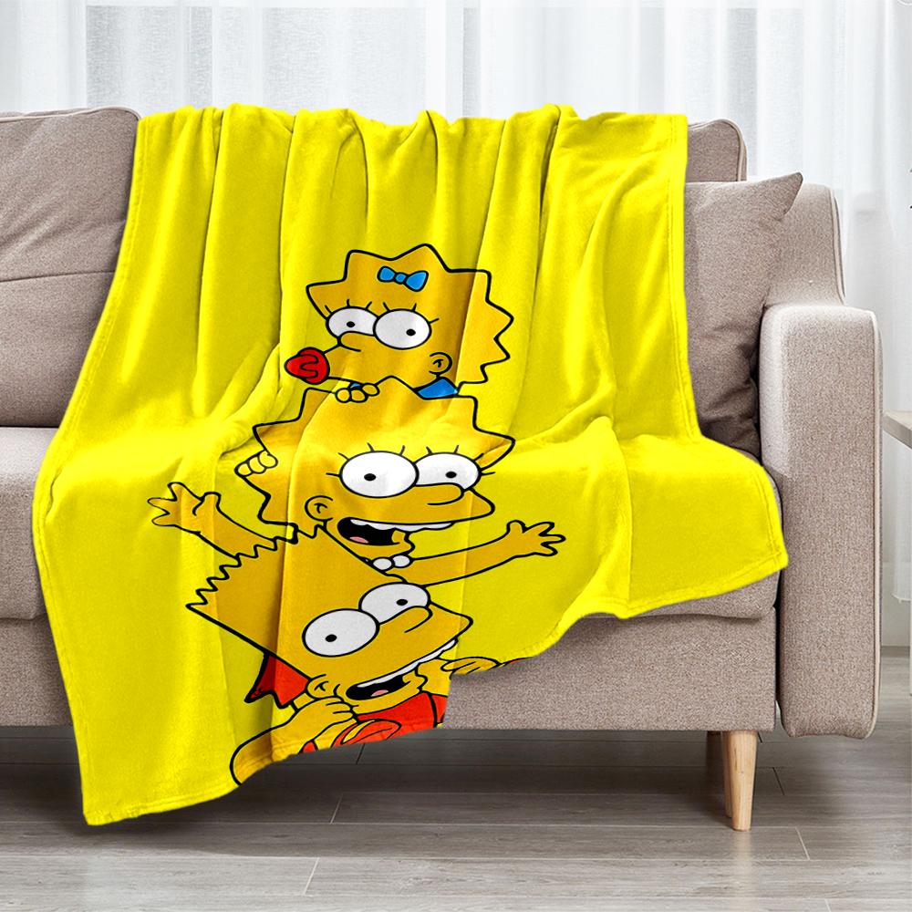 The Simpsons Theme Printed Blanket - Perfect for Couch, Bed, Travel & Outdoor Use | Machine Washable, Cozy & Durable.