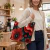 Elegant Poppy Printed Tote Bag Fashion Daily Casual Shoulder Bag for Outdoor Travel Shopping