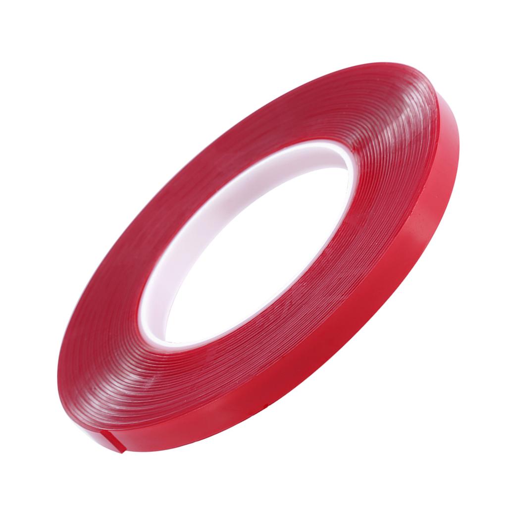 10 m Nail Art doppelseitiges Klebeband, rote Folie, durchsichtiges Klebeband für Nageldisplay, Linsenmaniküre-Werkzeug