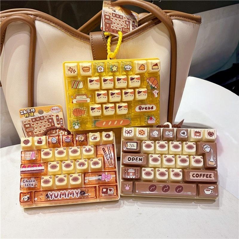 26-Key Stress Relief Button Fidget Toy Cute Portable Decompression Pendant Suitable for School Office Travel