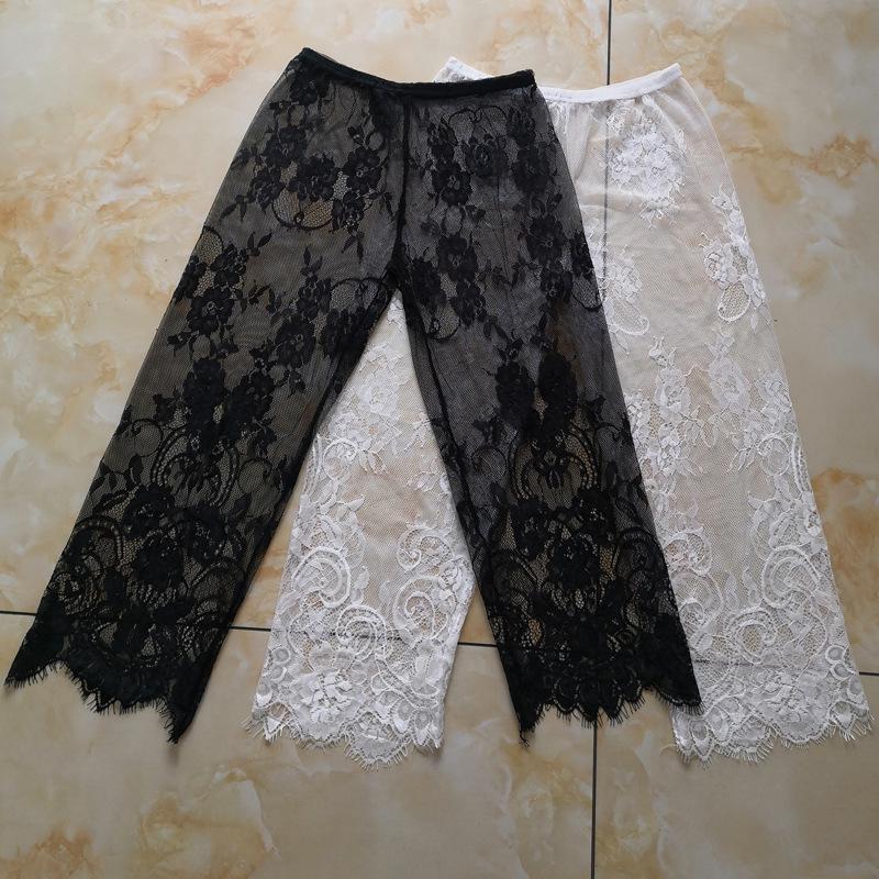 Leggings Hanfu Corti 7/10 da Donna in Pizzo e Pile - Strato Interno Caldo Stagionale Anti-esposizione