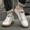 2025 New Luxury Cow Leather Casual Outdoor Sneakers for Men Flat Designer Antiskid Walking Shoes Lace-Up Oxford Shoes