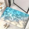 Creativity Mat 3D Illusion Clear Ocean Water Beach Pattern Rubber Floor Mat Water-absorbent, Non-slip Entrance Door Bathroom