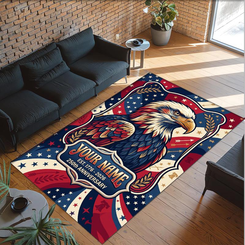 Birds Theme Crystal Velvet Floor Rug Personalized Custom Name Text Warm Carpet Home Decoration