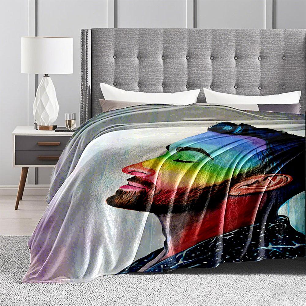 Colorful Portrait Art Blanket for All Seasons Blanket Lunch Break Throw Gift