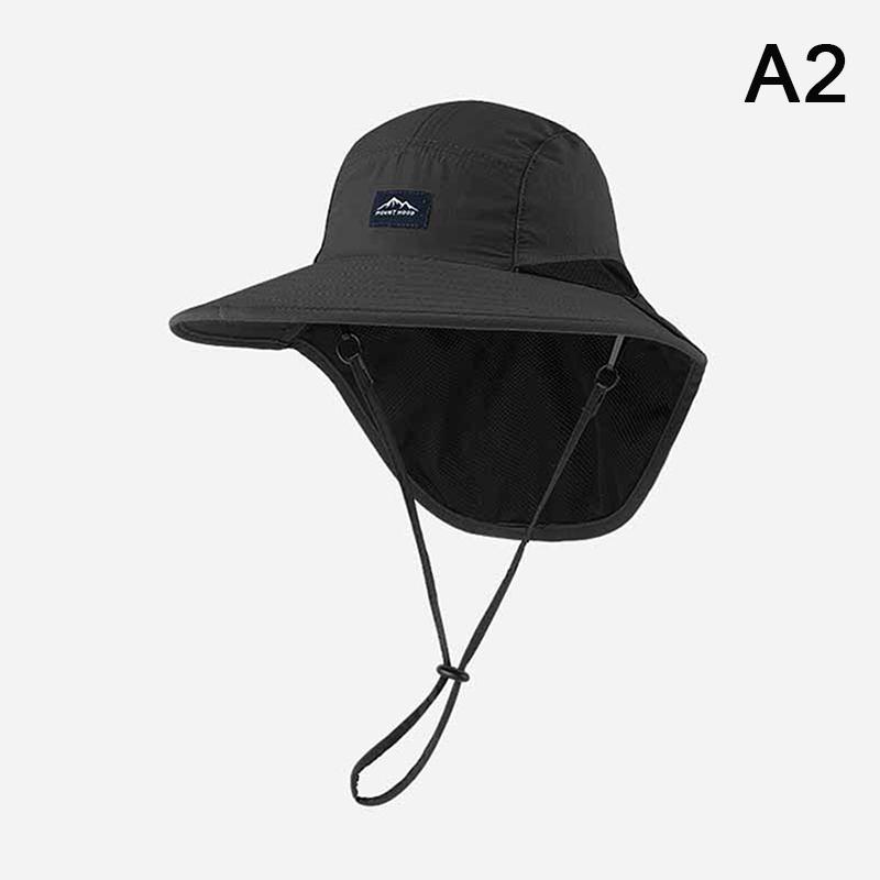 Children'S Summer Wide Brim Waterproof And Quick-Drying Panama Caps Outdoor Visor Uv Neck Protection Bucket Hats