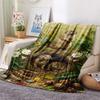 1PC Cute Little Groundhog  Print FlAannel Blanket, High Quality Comfortable for All Seasons, Home Decor, Warmth and Comfort