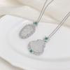 Lychee Frozen Imitation White Chalcedony String Bean Necklace Gourd Fulu Zircon Light Luxury Niche Buddha Gong Pendant Female