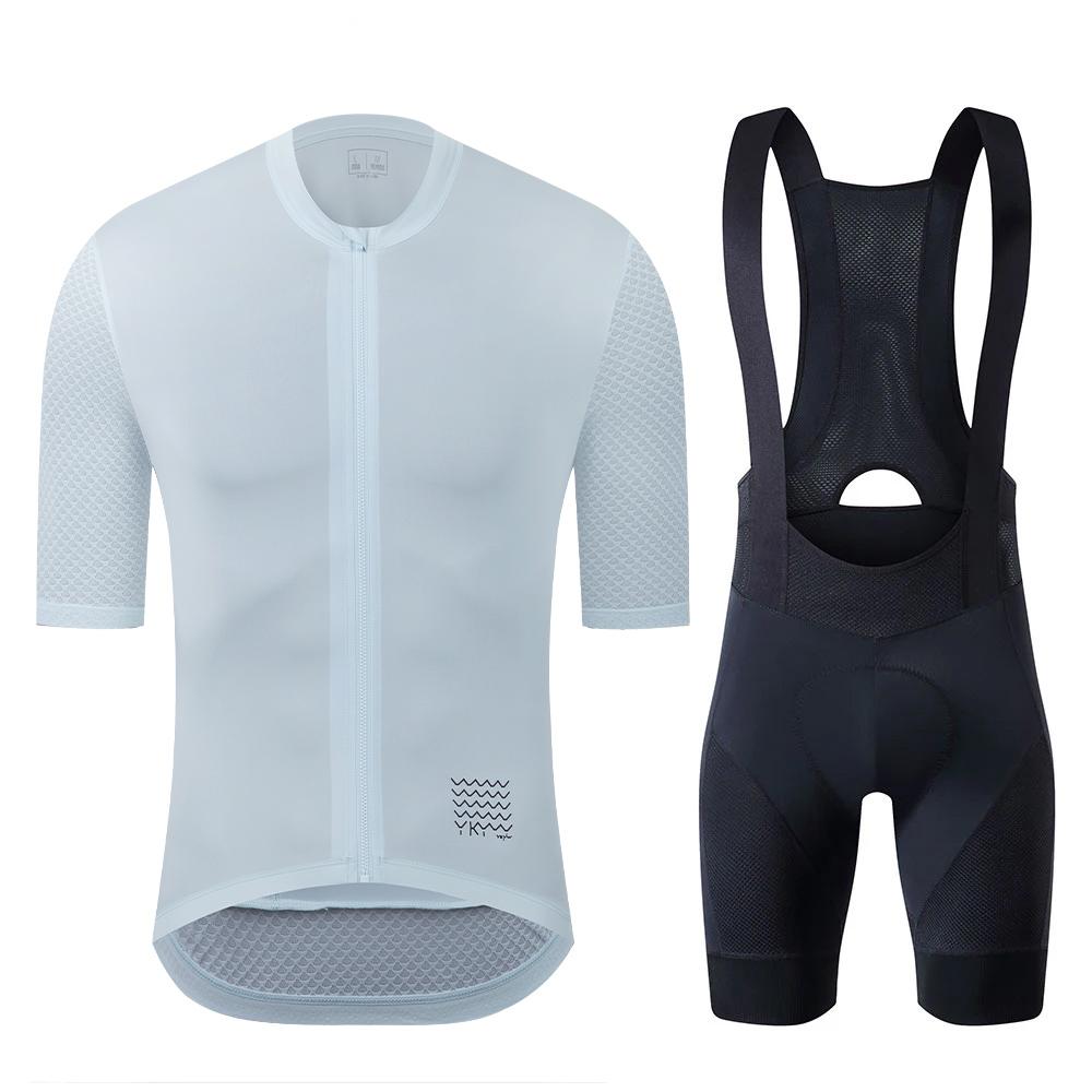 YKYWBIKE Cycling Jersey Set Classic MTB Cycling Bib Shorts Kit Reflective Custom Bike Clothes Bicycle Clothing Maillot