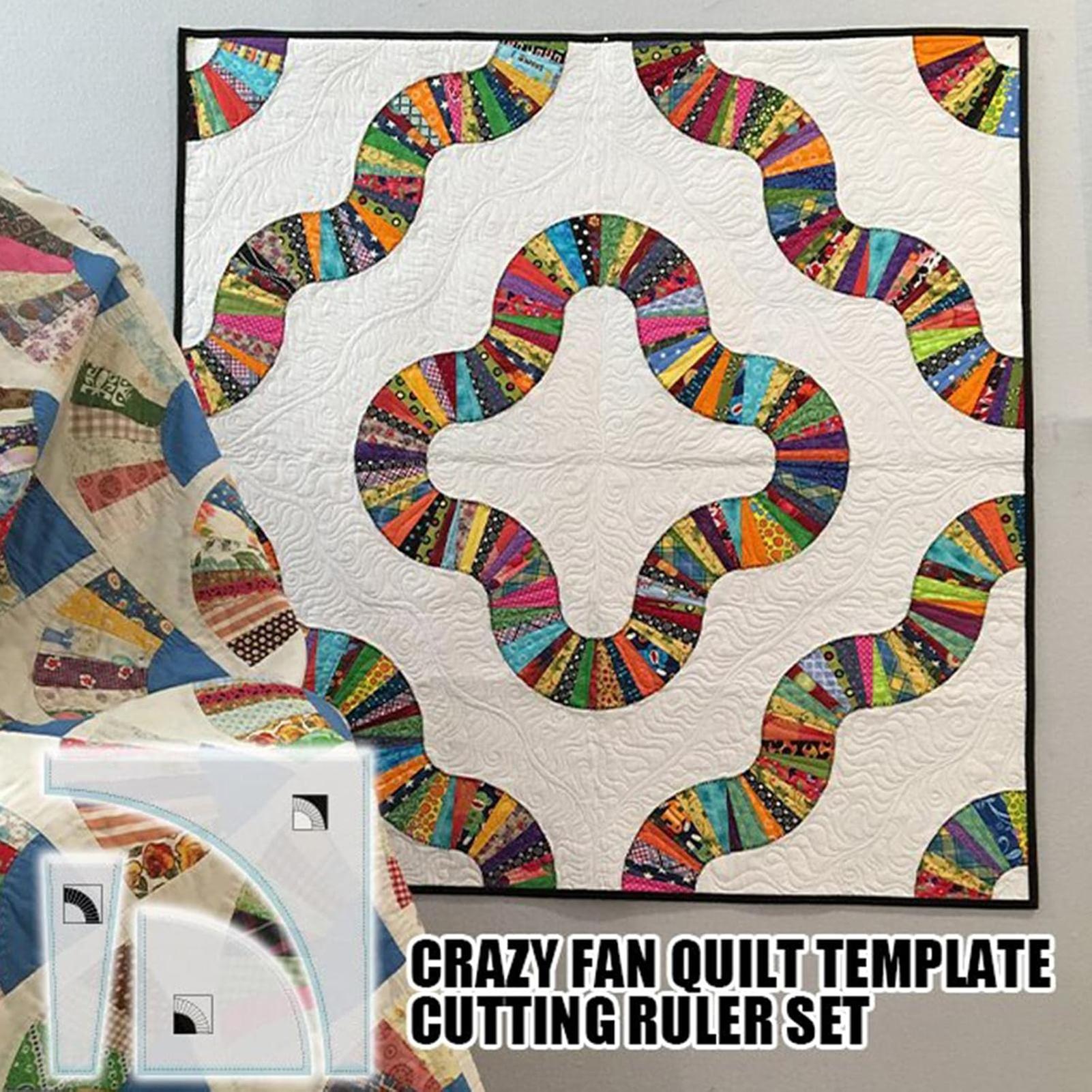 Crazy Fan Quilt Template Cutting Ruler Set Clear Acrylic Sewing Pattern Template For DIY Crafting Tool 6 inch