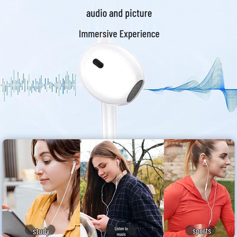 In-Ear-Kopfhörer mit schwerem Bass, Typ C, kabelgebunden, mit Mikrofon für Apple 15 und Huawei