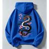 Vintage Japanese Streetwear Kids Hoodie Black Dragon Sakura Cherry Blossom Print Loose Oversized Pullover For Boys Girls