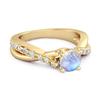 Moonstone Crisscross Stackable Ring - 925 Sterling Silver Gold Vermeil