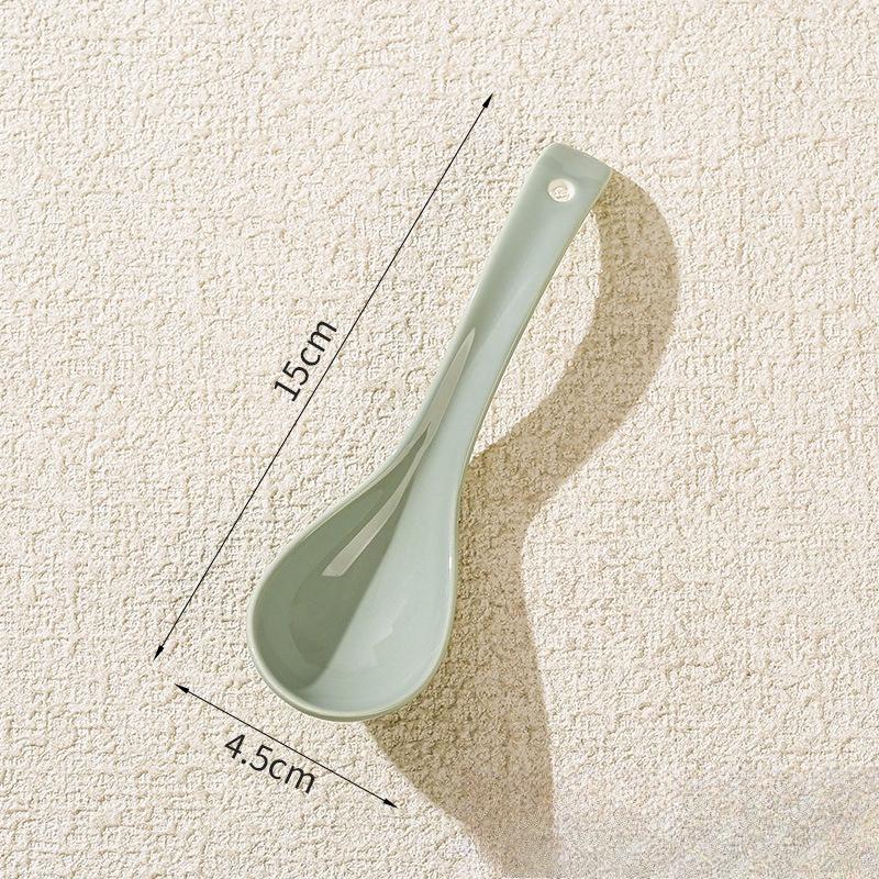 Stylish Ceramic Long Handle Spoon Set Kitchen Utensils For Eating Noodle Soup Home Dining Tableware Multipurpose Serving Spoon