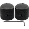 Musiclily Pro 1/4" Steel Fine Knurled Dome Knobs Universal Fitting Control Knobs with Set Screw and Indicator Dot for Electric Guitar or Bass, Black