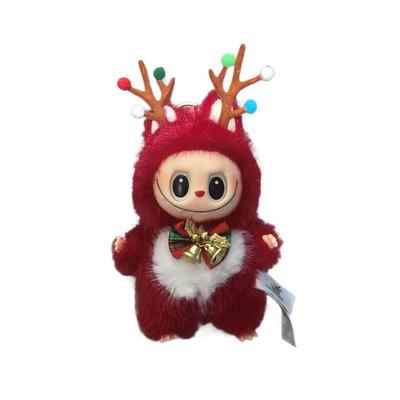 Christmas Moose Rubber Doll &:plush Toy Set - Cute Mini Keychain for Bags, Backpacks, Keys, Perfect Holiday Decoration & Festive Gift for Kids Adults