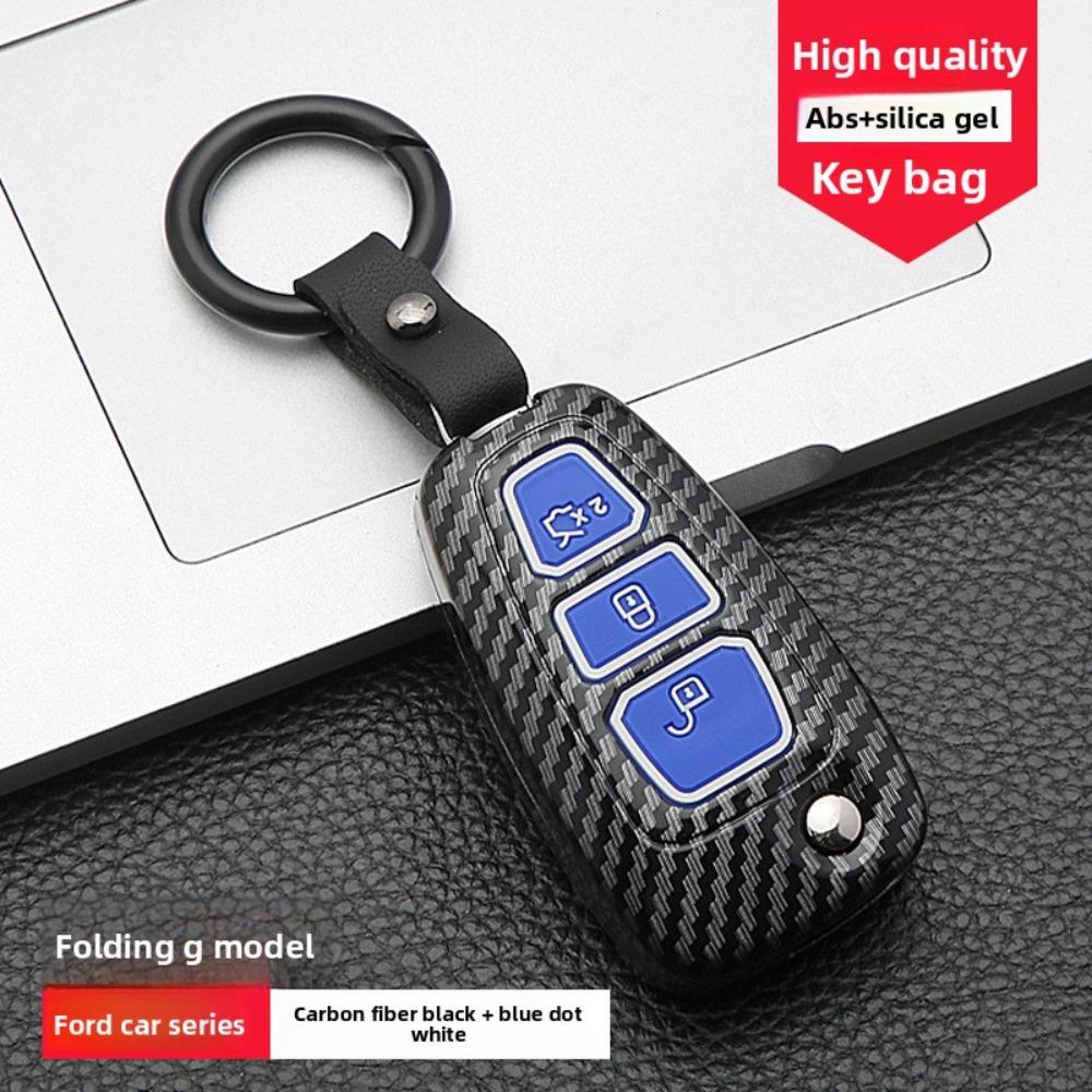 For Ford 2019 Mondeo Key Case Carbon Fiber Cover for Escape Taurus Foldable Key Shell