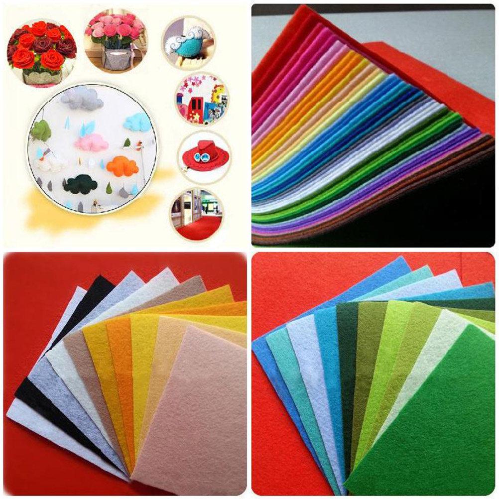 40Pcs Kids DIY Nonwoven Fabric Sheets 10x15cm Multicolor Craft Felt Sheets Easy Glue Art Material Craft Fabric Sheet
