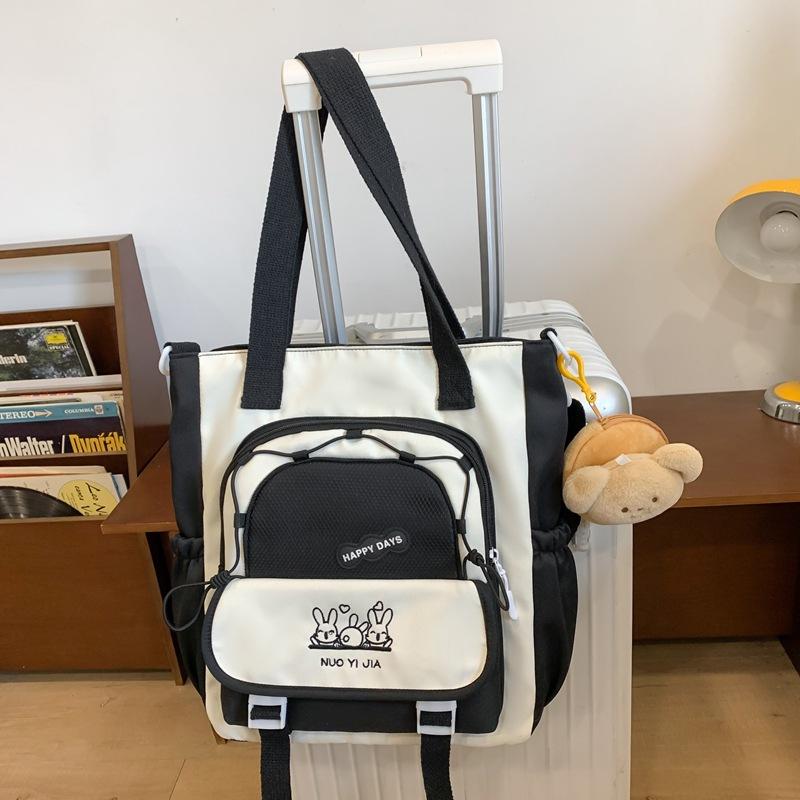 College Style Contrasting Colors Cute Middle School Students Grade 3 To 6 Small Fresh Two-piece Backpack