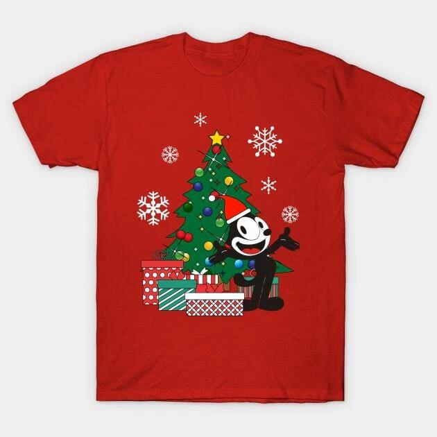 Felix The Cat Around The Christmas Tree Made in Australia T-Shirt 3XL
