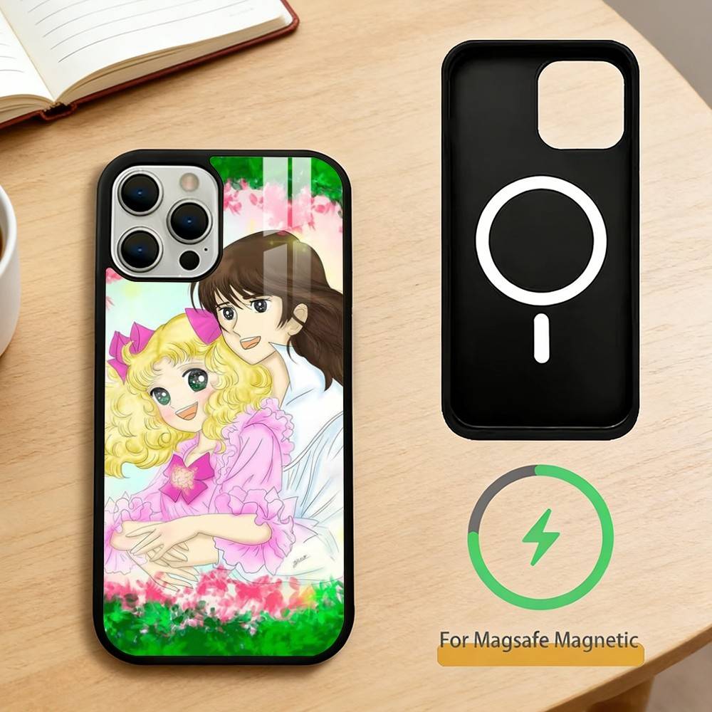 Candy 90s Anime Phone Case For iPhone 14,16,15,13,17,12,Plus,Pro,Max Magnetic For Magsafe Frosted Cover
