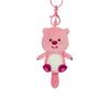 Llavero de muñeca linda de dibujos animados loopy colgante para mochila kawaii linda niña castor corazón regalo para mejores amigos regalo de vacaciones