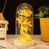Three glass cover gold foil rose ornament creative lover mother's day gift christmas lights immortal flower