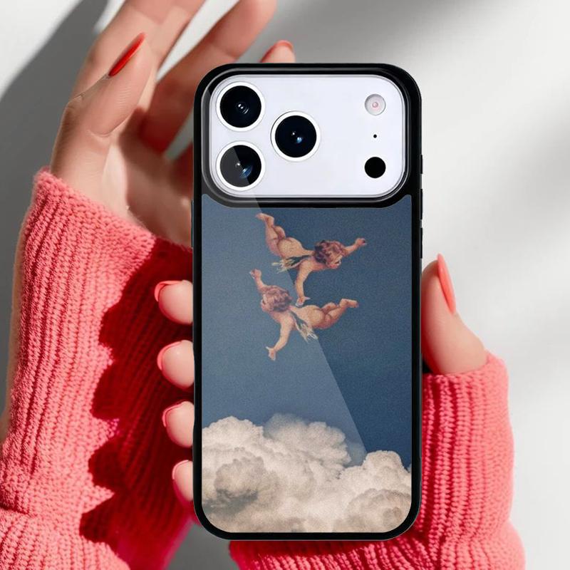 Vintage Painting Paradise Angel Phone Case for iPhone 17 Air 16e 15 14 13 Pro Max Back Cover for 12 11 Pro Coque