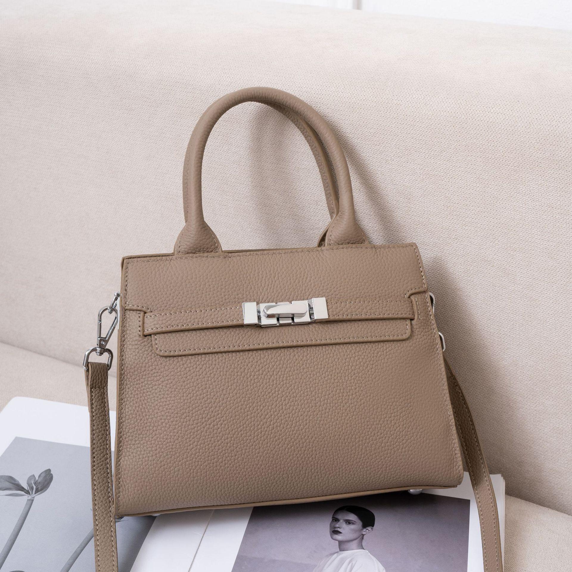 Togo First Layer Cowhide Light Luxury Bag Women S Bag Handbag Bag Classic Platinum Bag Leather Commute хаки