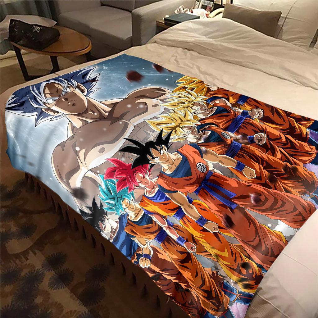 1 ks flanelová deka s potiskem DRAGON BALL, Vysoká kvalita, Pro všechna roční období, Domácí dekorace, Teplo a pohodlí, Perfektní jako vánoční dárky
