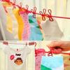 1pc Portable Clothesline With 12 Clips Polychrome Outdoor No Punching Required Travel Camp Retractable Clothes Rope Drying Rack