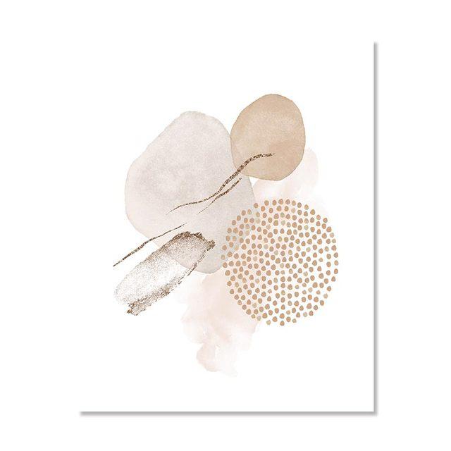 Abstract Watercolor Beige Pink Gold Poster Boho Canvas Print Painting Geometric Wall Art Picture Living Room Interior Home Decor No Frame