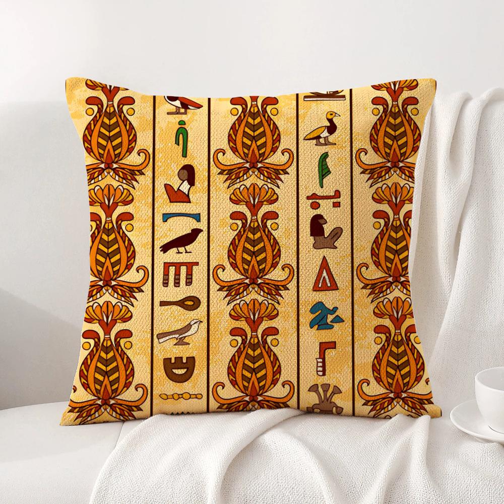 

CCLOOCL Ancient Egypt Anubis Cushion Cover Natural Linen Organic Fabric DoubleSided Printing Sofa Home Decor Breathable 30x30cm