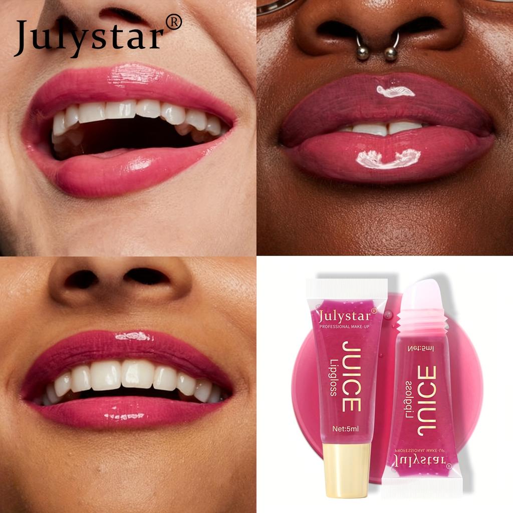 Nude Braun Aufpolsternder Lipgloss Feuchtigkeitsspendendes Frucht-Lippenöl Transparenter Fülle-Lippen-Tönstift Weiche Tube Make-up-Applikator Schönheits Pflege